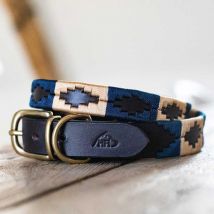 HFI - Collier Pour Chien Polo - Brun / Marine / Or