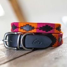 HFI - Collier Pour Chien Polo - Noir / Orange / Rose