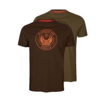 Härkila - Wildboar Pro S/s T-shirt 2-pack - Limited Edition Härkila - Light willow green/Demitasse brown - Taille S