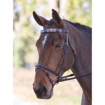 Nature Horse - Frontal En Cuir Polo - Beige / Rose / Bleu - Taille Poney