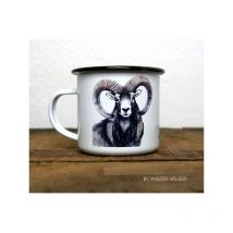 Effet Nature - Mug Métal Émaillé Regards Sauvage Le Mouflon By Walter Arlaud