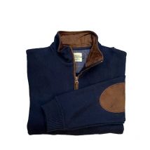 Lovergreen - Sweat Col Zippé + Coudes - Marine - Taille 3XL