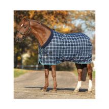 Horseware - COUVERTURE RHINO ORIGINAL STABLE HVY VL 450G HORSEWARE Navy Check/Teal;taille