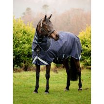 Horseware - COUVERTURE RAMBO SUPREME 1680D TURNOUT MED VL 250G HORSEWARE Navy/Thunderstorm Grey & Silver;taille