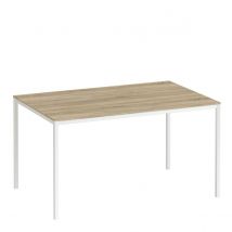 Family Dining Table 140Cm Oak Effect Table Top With White Legs