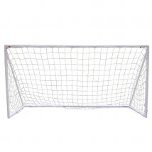 Charles Bentley Plastic Portable White Football Goal Inc Net -8ft X 4ft