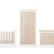 CuddleCo Ada 3 Piece Nursery Furniture Set, White/Ash