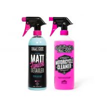 Kit entretien MUC-OFF Twin Pack Nettoyant Moto 1L + Matt Finish 750ml