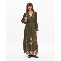 Khaki Pleated Maxi Dress - The Kooples