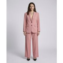 Wide-leg Tailored Pants In Pastel Pink Linen And Cotton - Wedding Guest Outfit - The Kooples
