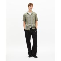 Camisa Caqui De Manga Corta Con Estampado De Bandana - Look Invitado Boda - The Kooples