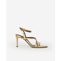 Sandales À Talons En Cuir Doré - Tenue invitée Mariage - pour Femme - The Kooples