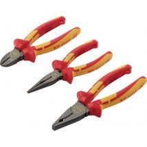 Draper 3 Piece XP1000 VDE Insulated Tethered Pliers Set