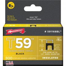 Arrow T59 Insulated Staples 6mm Black Pack of 300