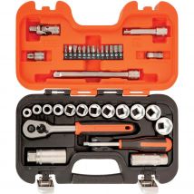 Bahco S330 34 Piece 1/4" and 3/8" Drive Socket Set Combination