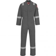 Biz Flame Mens Flame Resistant Super Lightweight Antistatic Coverall Grey 2XL 32"