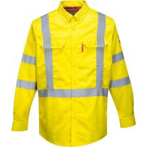 Biz Flame Mens 88/12 Flame Resistant Hi Vis Shirt Yellow S