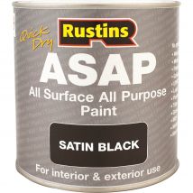 Rustins ASAP All Surface All Purpose Paint Black 500ml