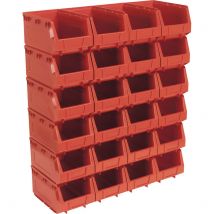 Sealey Plastic Storage Bin 103 x 85 x 53mm RED 24