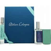 Atelier Cologne Gift Set 30ml Patchouli Riviera Cologne Absolue (Pure Perfume) + 10ml Clémentine California Cologne Absolue (Pure Perfume) + Leather Case