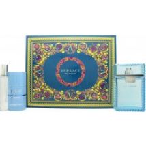 Versace Man Eau Fraiche Gift Set 100ml EDT + 75ml Deodorant Stick + 10ml EDT