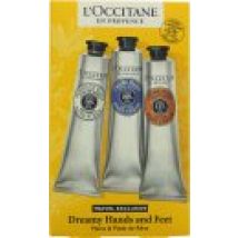 L'Occitane en Provence Dreamy Hands & Feet Gift Set 75ml Hand Scrub + 75ml Hand Cream + 75ml Foot Cream