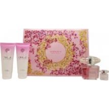 Versace Bright Crystal Gift Set 90ml EDT + 100ml Body Lotion + 100ml Shower Gel + 5ml EDT