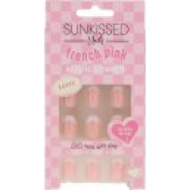 Sunkissed Nail Studio French Pink Acrylic Strength Round Nails 24 Pieces