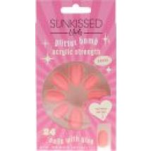 Sunkissed Nail Glitter Bomb Acrylic Strengt Round Nail 24 Pieces