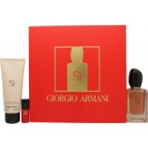 Giorgio Armani Si Gift Set 50ml EDP + 50ml Body Lotion + Mini Lipstick