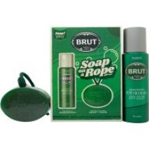 Brut Gift Set 200ml Deodorant Spray + 150g Soap on a Rope