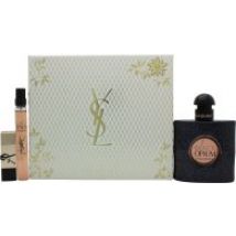 Yves Saint Laurent Black Opium Gift Set 50ml EDP + 10ml EDP + Mini Rouge Pur Couture Lipstick - Rouge Muse