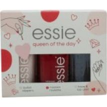 Essie Queen Of The Day Nail Polish Gift Set 13.5ml Ballet Slippers + 13.5ml Russian Roulette + 13.5ml Base & Top Coat