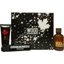 DSquared2 Wood For Him Gift Set 100ml EDT + 100ml Shower Gel + Key Ring