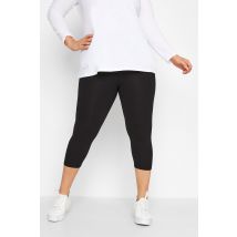 Yours For Good Curve Black Cotton Cropped Leggings, Women's Curve & Plus Size, Yours For Good
