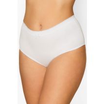 Yours 5 pack curve white cotton high waisted full briefs