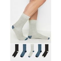 Size 6-11 Mens Badrhino Blue 5 Pack Heel & Toe Socks Big & Tall