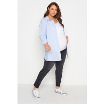Bump It Up Maternity Curve Black Washed Ripped Ava Jeans With Comfort Panel & Stretch