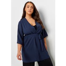 Limited Collection Curve Navy Blue Kimono, Women's Curve & Plus Size, Limited Collection