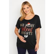 Bump It Up Maternity Curve Black 'No More Silent Nights' Christmas Top