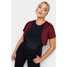 Yours London Curve Red Sequin Embellished Bolero Shrug, Women's Curve & Plus Size, Yours London