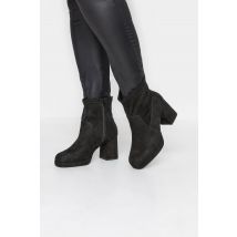 Limited Collection Curve Black Platform Ankle Boots In Wide E Fit & Extra Wide eee Fit, Women's Curve & Plus Size, Limited Collection