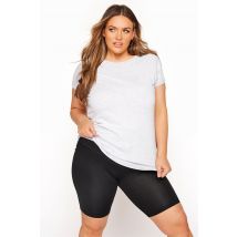 Yours curve black tummy control soft touch stretch cycling shorts