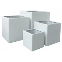 Lounge Cube Pot Set white (Andalusien Vintage White) Pflanztopf Set quadratis...