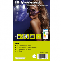 7even LED Spiegelkugelset 20cm mit Fernbedienung / Party Keller Disco Disko K...