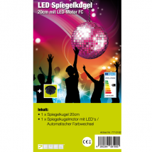 7even LED Spiegelkugel 20cm mit Motor u. Farbwechsel / LED Spiegelkugelset