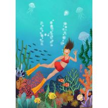 Petit Konijn - Zomaarkaart - onderwater - duiken