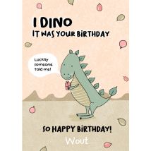 Liefs Jansje - Verjaardagskaart - Dino