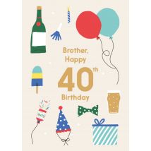 Greetz - Verjaardagskaart - Happy 40th birthday