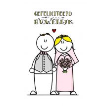 YH Tekent - Huwelijkskaart - Gefeliciteerd